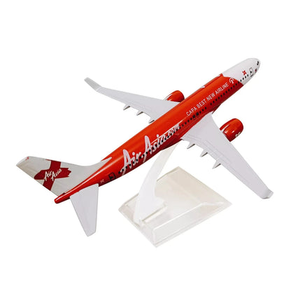 Diecast Alloy 1/400 Scale Red Air Asia Airlines B737 Aircraft Model Toy Gifts