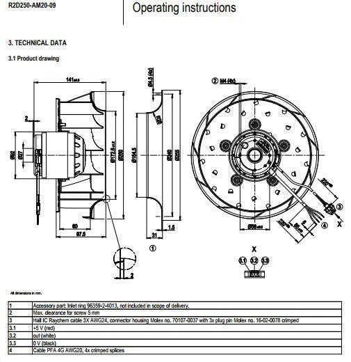 Ebmpapst Fan R2D270-AB12-09 400VAC 560W Inverter Centrifugal Cooling Fan