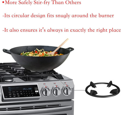Wok Ring, Replacement Parts Cast Iron Support Ring for Gas Stove Black