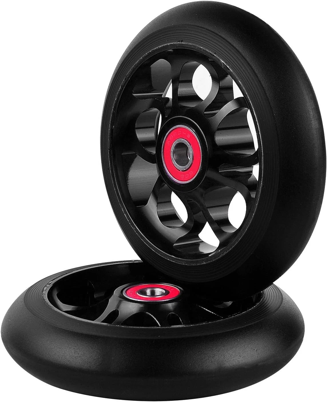 2pcs Replacement 100mm Pro Scooter Wheels with Abec 9 Bearings 100mm, A-Black