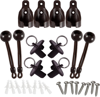Bungee kit + end caps Universal Replacement 4.9"W x 5.1"H (2 Pack), Brown
