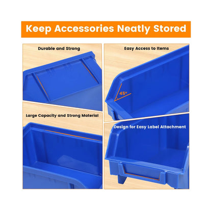 MaxWorks 80694 30-Bin Wall Mount Parts 30 Bin / Pack of 1, Blue and Red