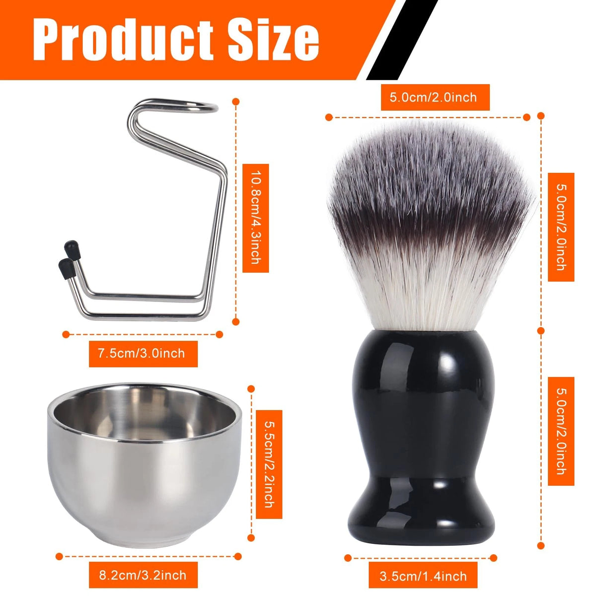 VALENTISE Shaving Brush, 3 In 1 Brush Set Includes Black and Sliver