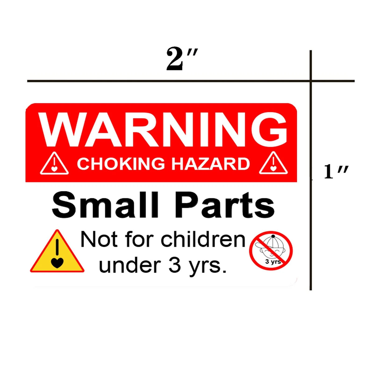 wootile Choking Warning Hazard Labels 1x 2 Inch 1 x 2Inch, Red