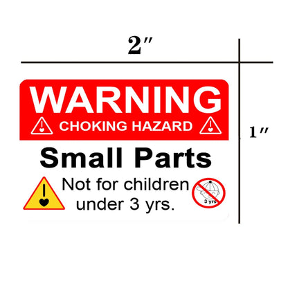 wootile Choking Warning Hazard Labels 1x 2 Inch 1 x 2Inch, Red