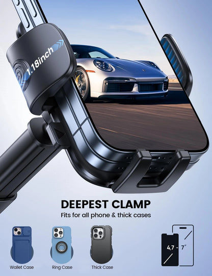 Lamicall Car Phone Holder [3-in-1 Pro Version Suction Cup] 360° Black