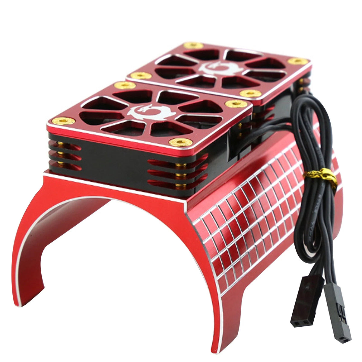 Upgrade Red Dual Fan Cooling Heatsink For Traxxas X-Maxx 1/5 RC Car 55mm Motor t