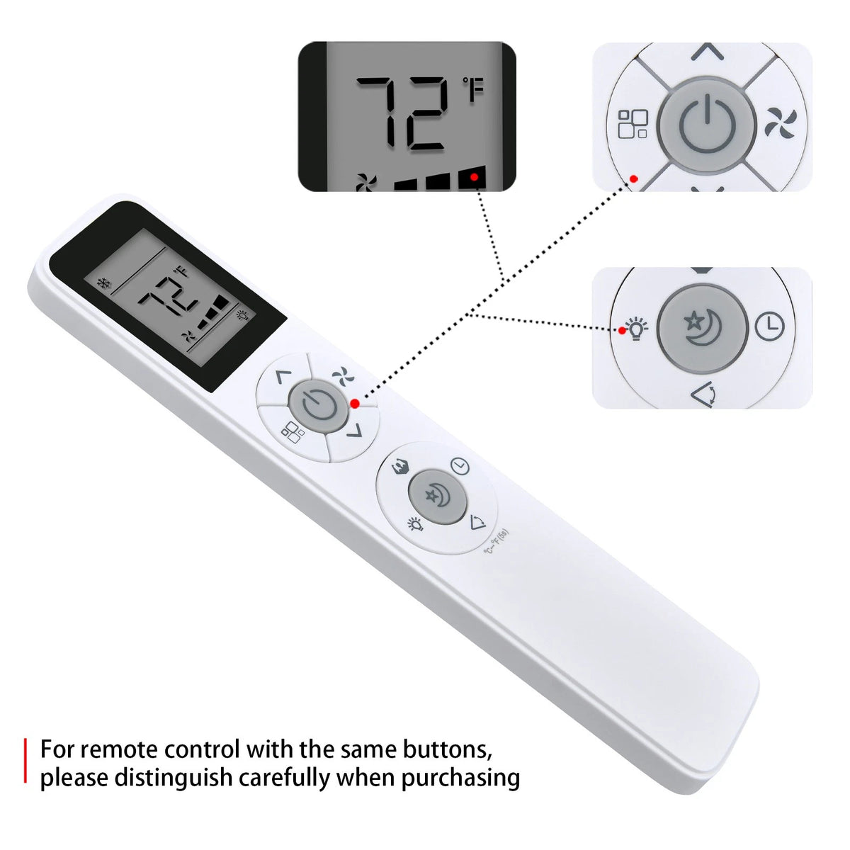 Remote Control For EUHOMY 12000 BTU / 14000 BTU Portable Air Conditioners