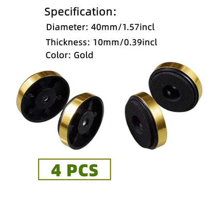 Sam&Johnny 4Pcs Speaker Spikes Stand Feets Audio Active Speakers Repair gold