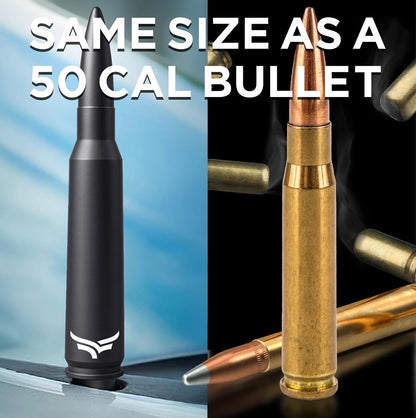 50 Cal Badass Bullet Antenna® Fits Chevy Silverado & GMC Sierra Truck Black