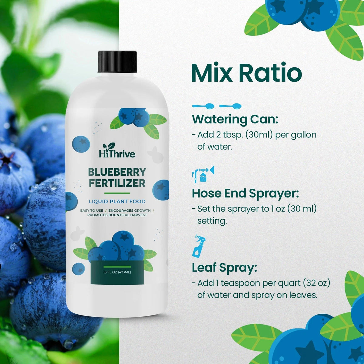 16oz Blueberry Fertilizer - Makes 16 Gallons of Fruit Tree 16 oz (1 Pint)
