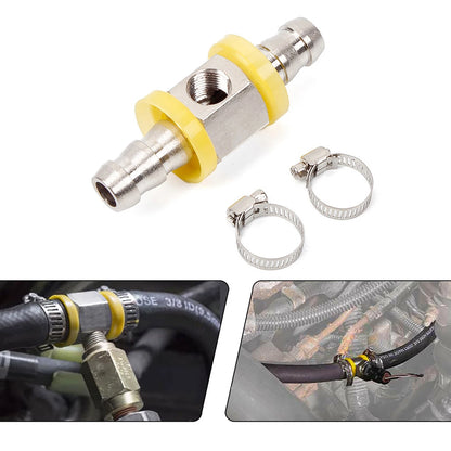 3/8”Fuel Line Fuel Pressure Gauge Sensor T-Fitting Adapter Connector Accessories