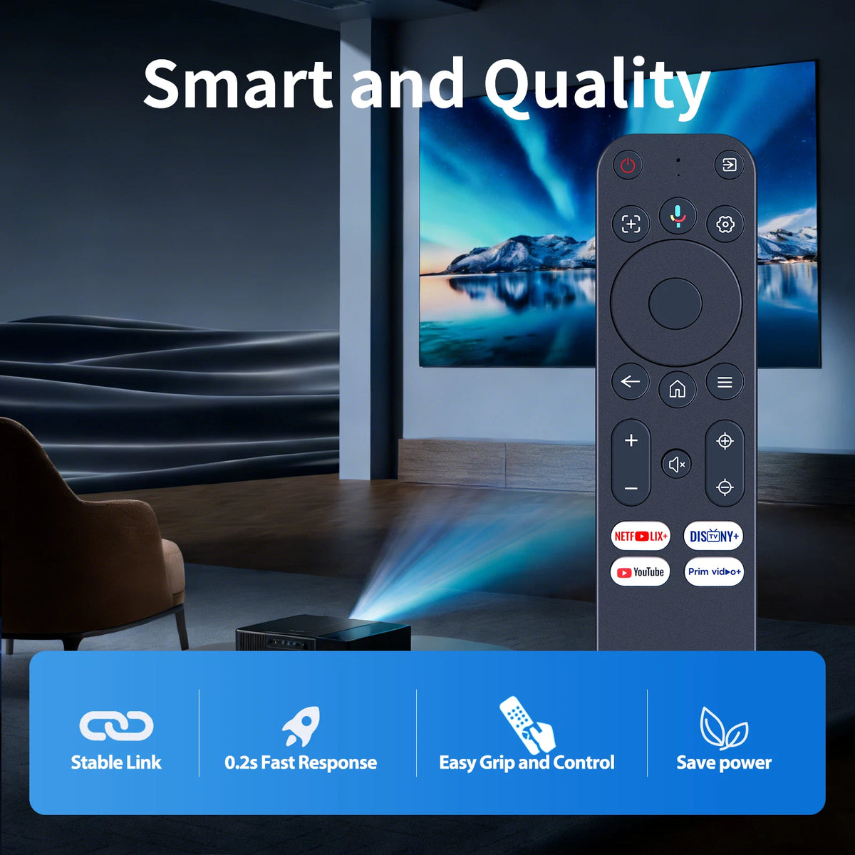 Voice Remote Control For Yaber K3 / K3 Pro / K2s / K2s Pro Smart Projector