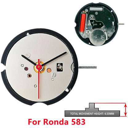 3mm Ultra Thin 19.4mm 3-Hand Quartz Watch Movement w/ Stem&Battery for Ronda 583