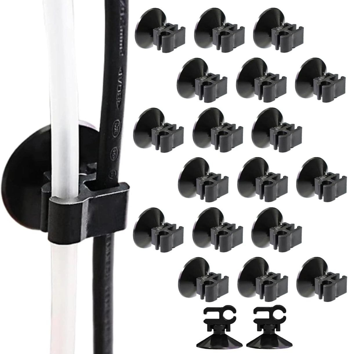 20 PCS Aquarium Suction Cup Clips Professional Fish Tank Black