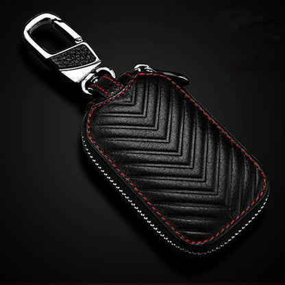 Leather Car Key Chain Bag Smart Key Holder Cover Remote Fob Case C