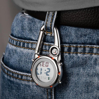 Backpack Clip On Band Carabiner Digital Sports Luminous Watch For Hikers F