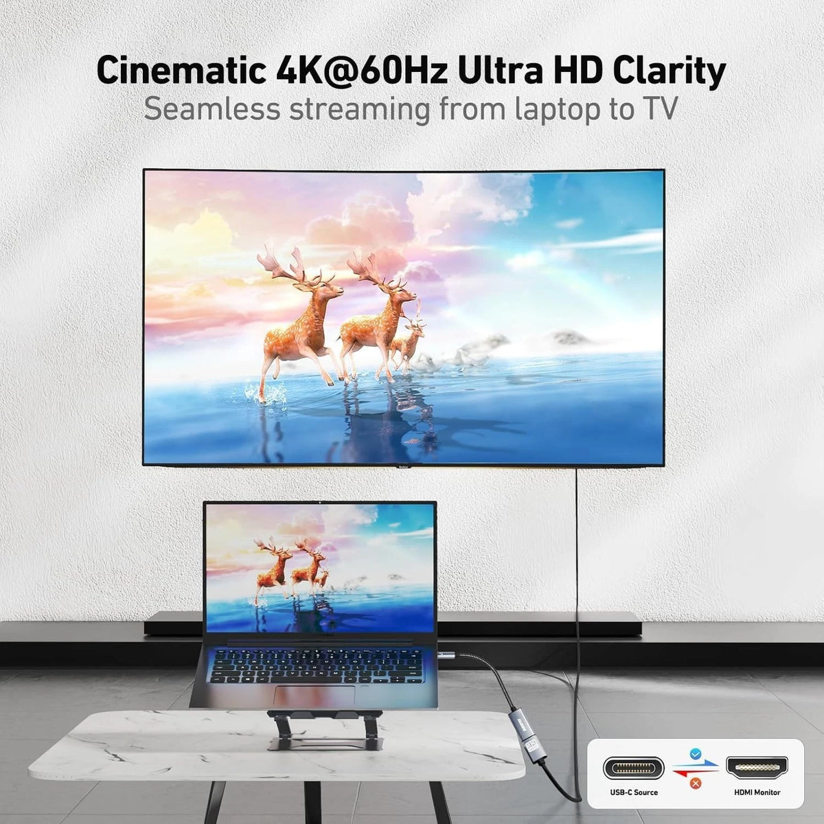 BENFEI USB C to HDMI Adapter 4K@60Hz, Type-C 1 PACK, Gray