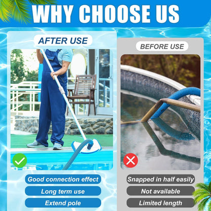 RattanView 4 Pcs Pool Telescopic Pole White External Cam white