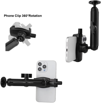 Mippko Wall Mount Phone Holder for Truck/Car/Boat/Wall/Desk,Compatible Black