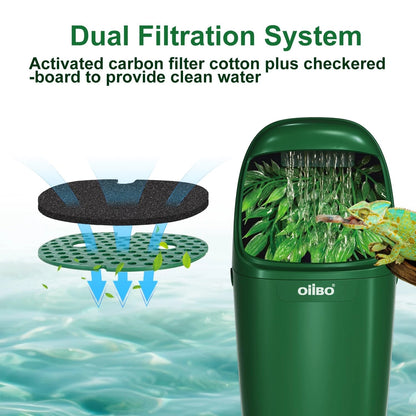 OIIBO Reptile Water Fountain Chameleon Dripper, Green
