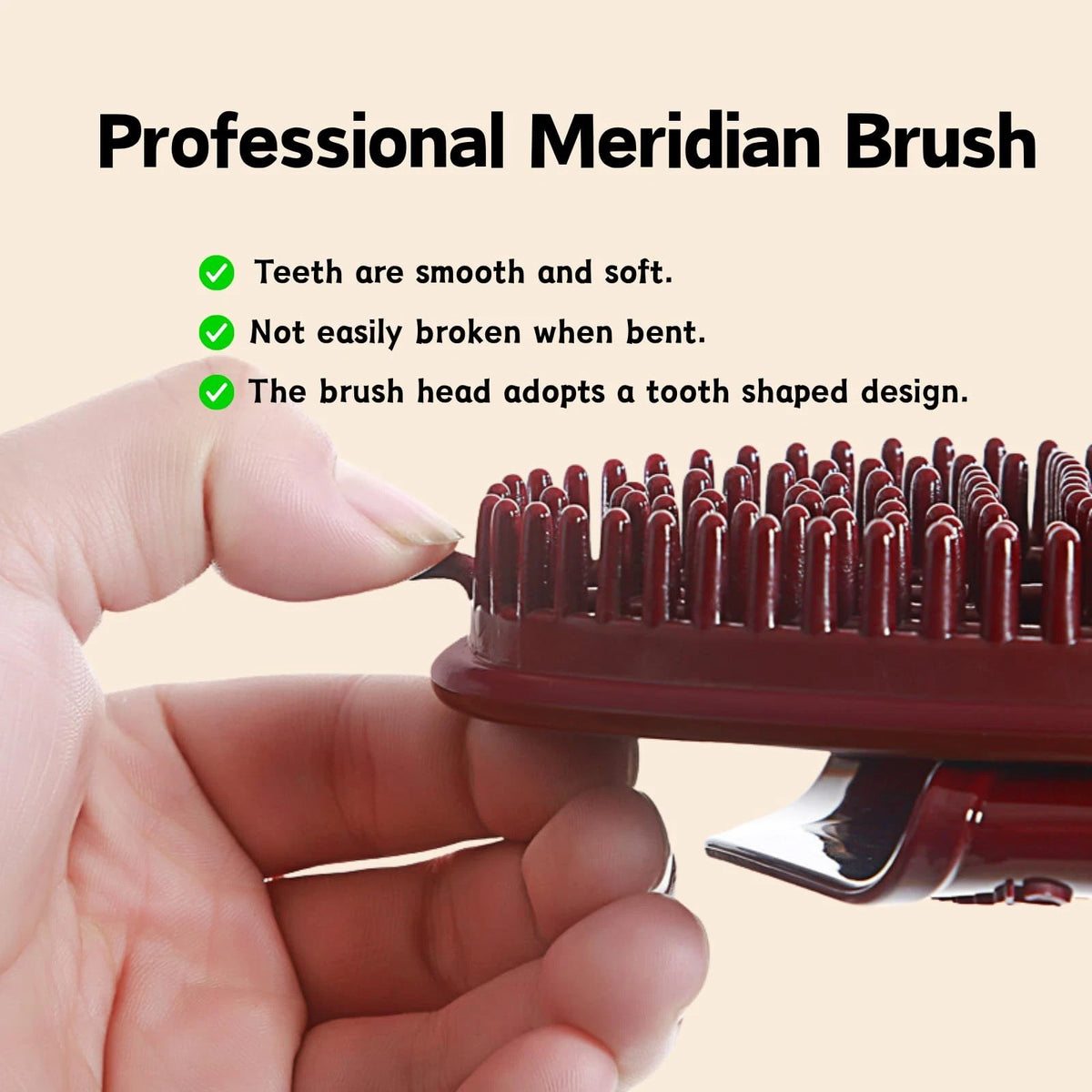 2pcs Meridian Brush Massage, 2025  Massage Pressure Brush, Brown