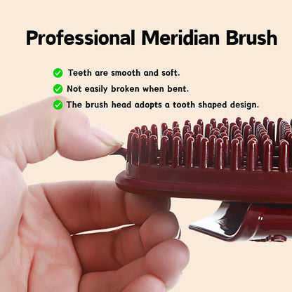 2pcs Meridian Brush Massage, 2025  Massage Pressure Brush, Brown