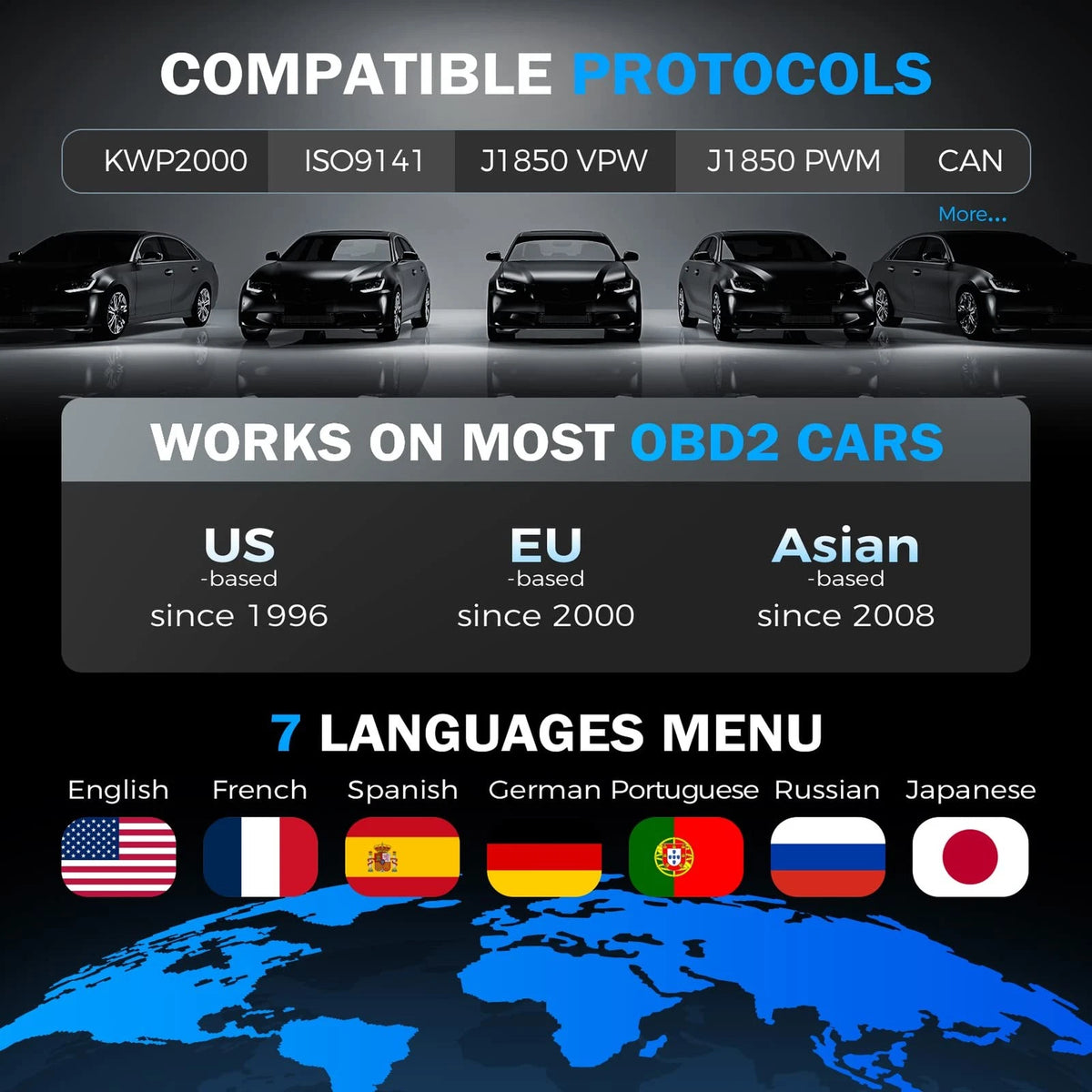 Launch CR529 OBD2 Scanner Diagnostic Tool, Full for CR529, Black
