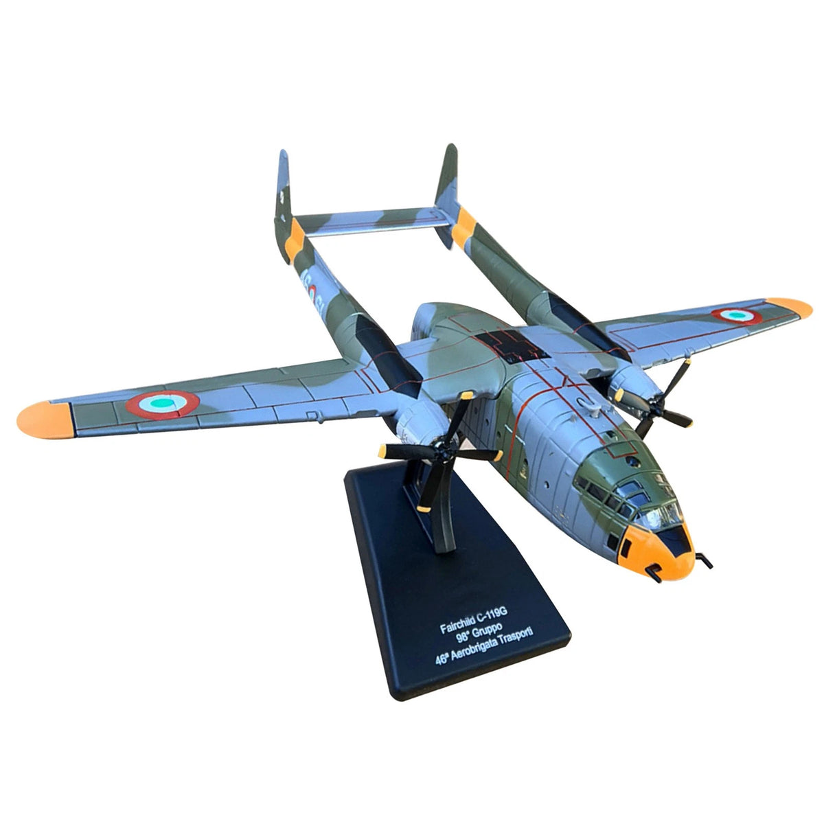 C-119G Flying Boxcar Transport Replica 1:200 Scale US Fairchild Model Stand