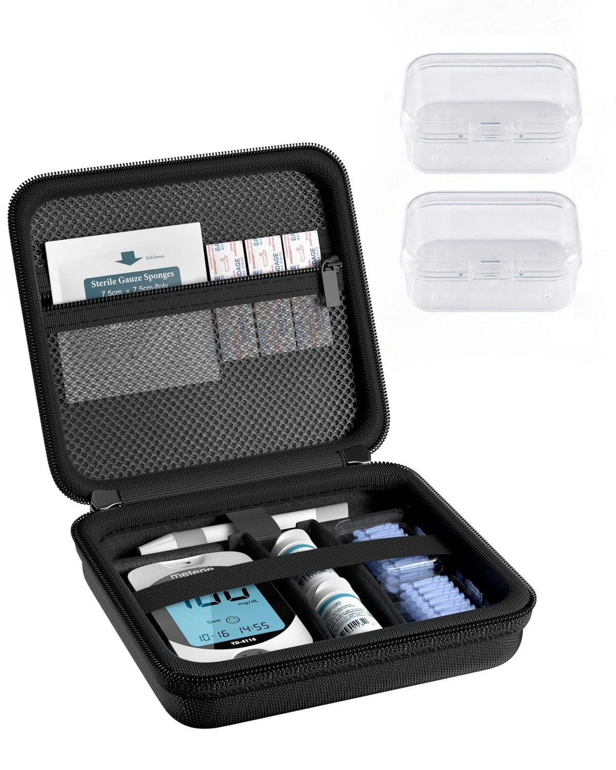 ProCase Diabetes Travel Case, Portable Diabetic Blood Sugar Test Kit Black