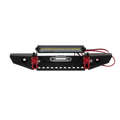 1/10 RC Car Metal Front Bumper With LED Light&Hook For Axial SCX10 II 90046 TRX4