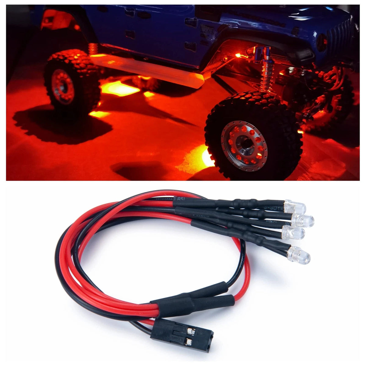 MORLORDY RC Chassis Lights LED Underglow Underbody Lamp for 1/24, Red