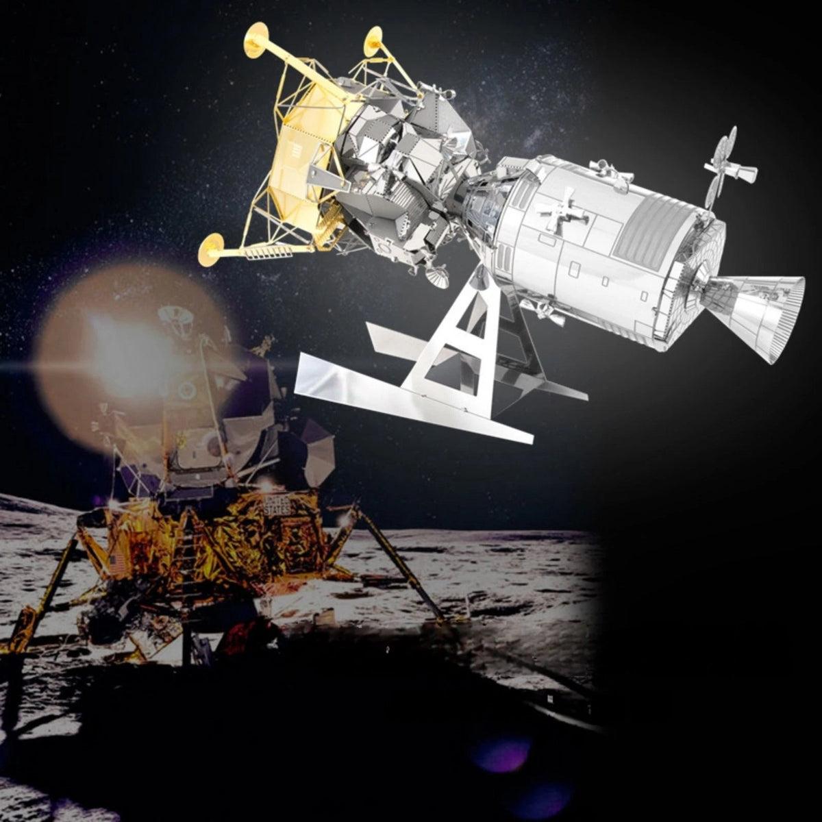 1/48 Scale USA Apollo CSM With Lunar Module Unassembled Model Kit Display