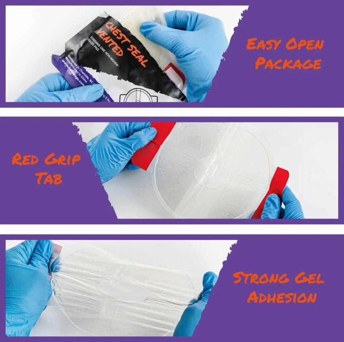 Lightning X CSV6 Vented Chest Seal for Open Wounds | Occlusive White