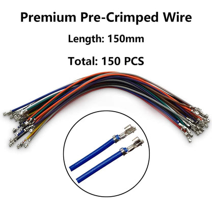Teansic JST SH 1.0mm Connector Kit with 28AWG Pre-Crimped Cables(150mm/5.9...