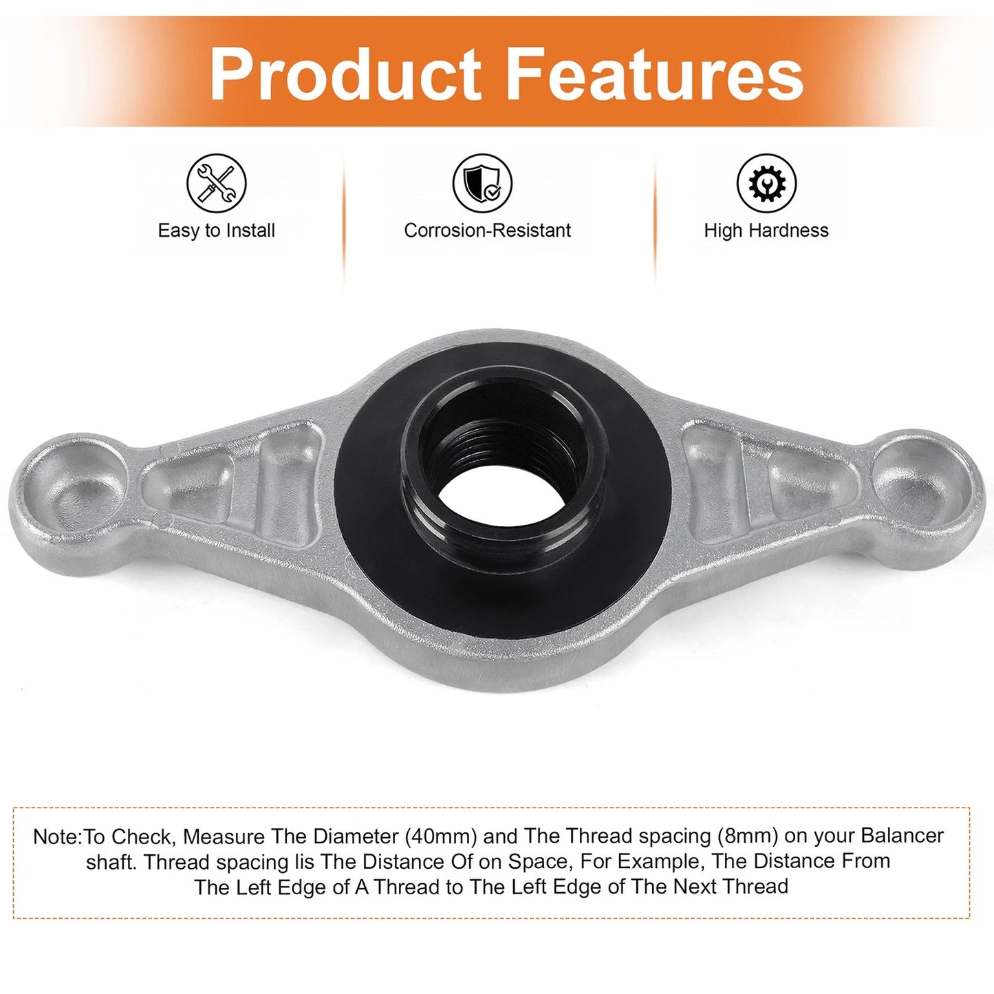 Wheel Balancer Hub Wing Nut for Hunter DSP w/ 40mm Shaft X 8mm Thread Pitch