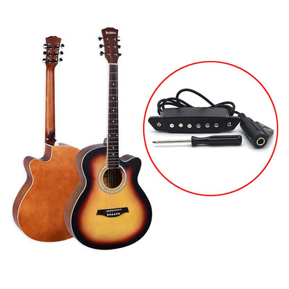 Acoustic Guitar Soundhole Magnetic Pickup Humbucker Passive With Power Jack A