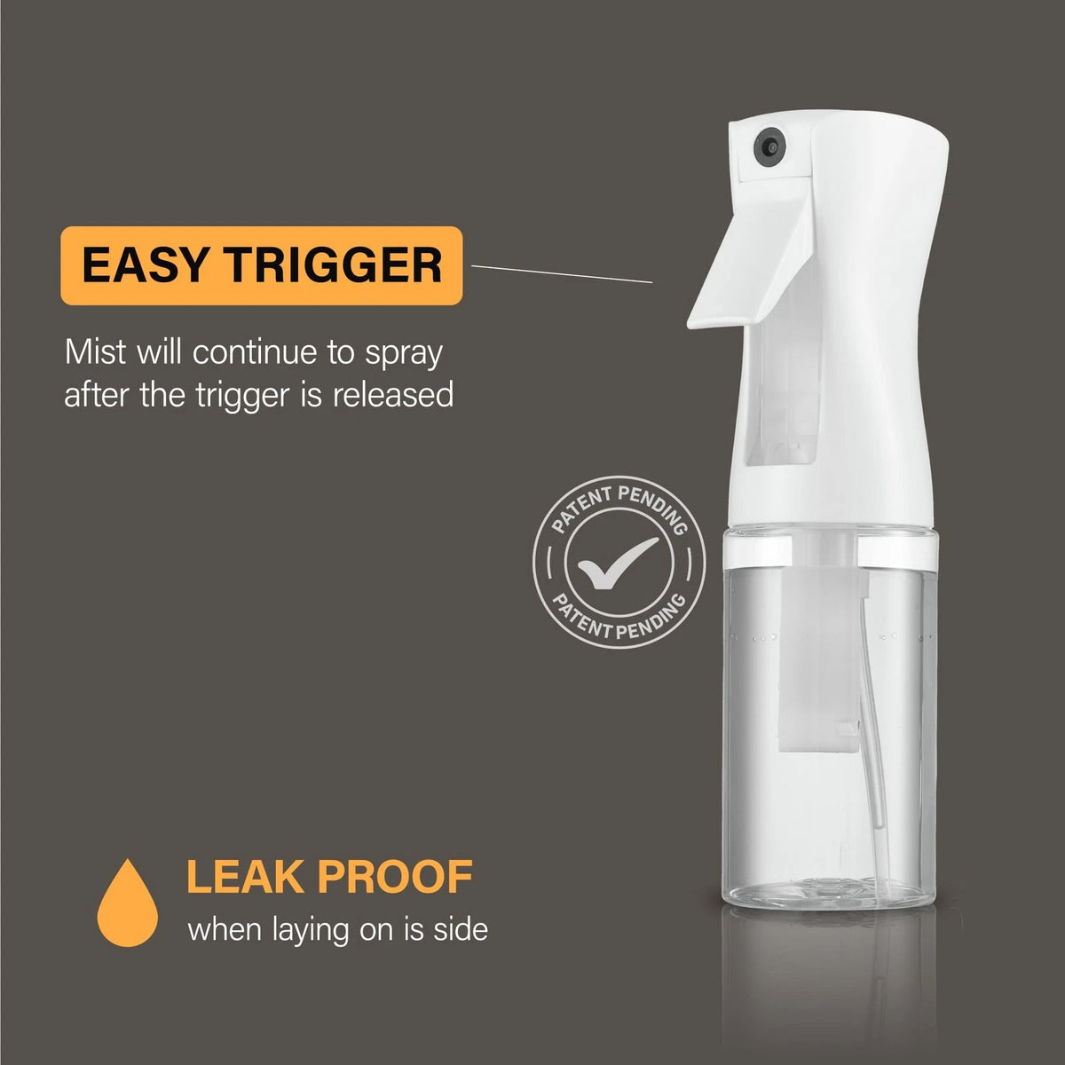 2 Pack Continuous Spray Bottles - Ultra Fine Mist (2-Pack) - 6.8 Oz, Clear