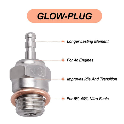 Hobbypark RC Igniter & Hot Glow Plugs No.3 N3 Replace OS 8 Super Duty Blue