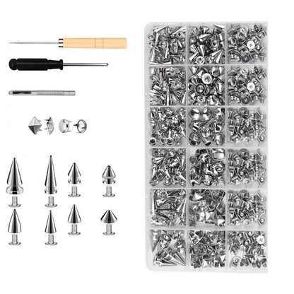 DIY Leather Jacket Spikes and Studs Kit 455PCS Cone Square Dome with Tools