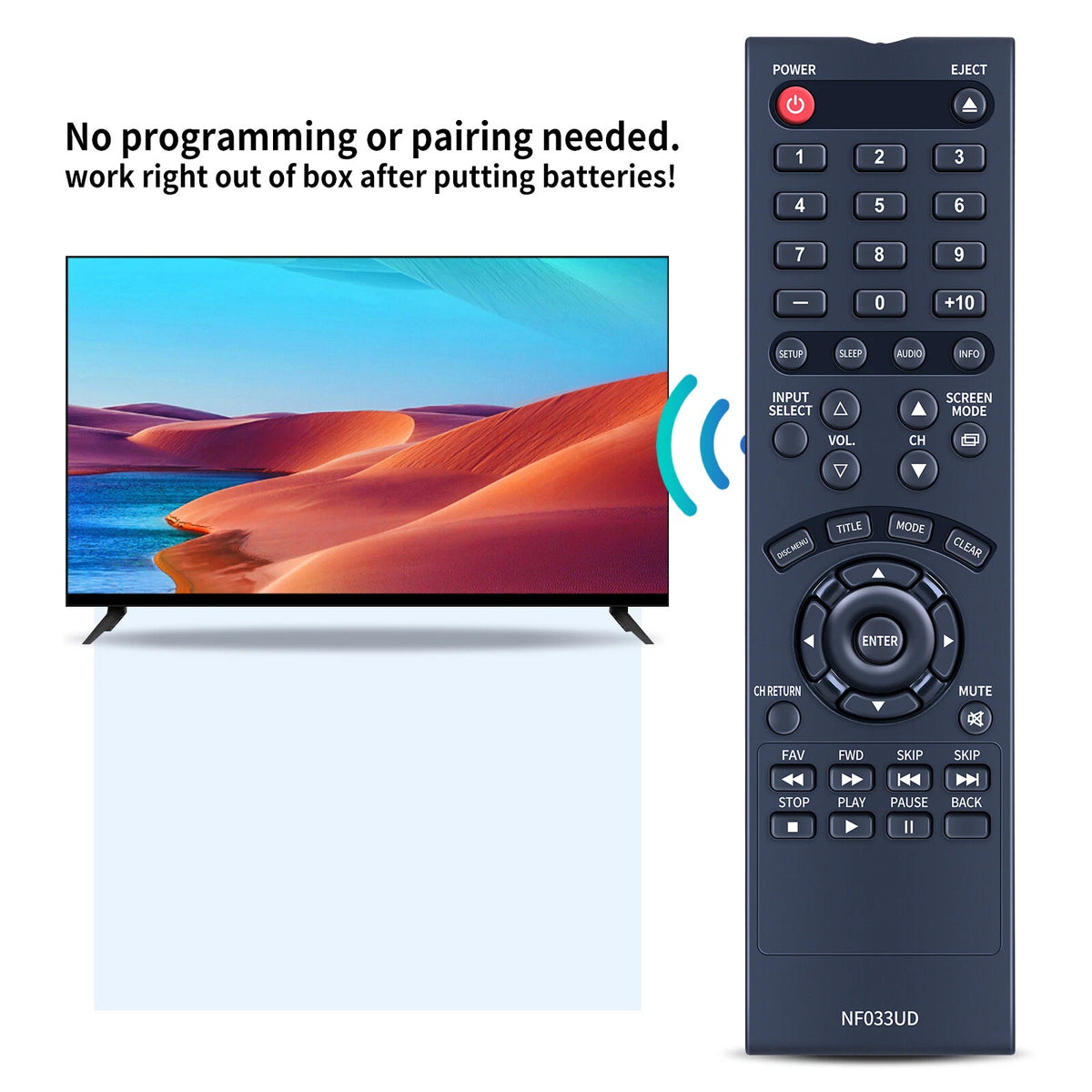 NF033UD Remote Control For Sylvania TV LD195SSX LD190SS1 LD190SS2 LD320SS1