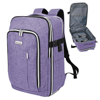Personal Item Travel Carry On Luggage Backpack for Non-expandable, Purple