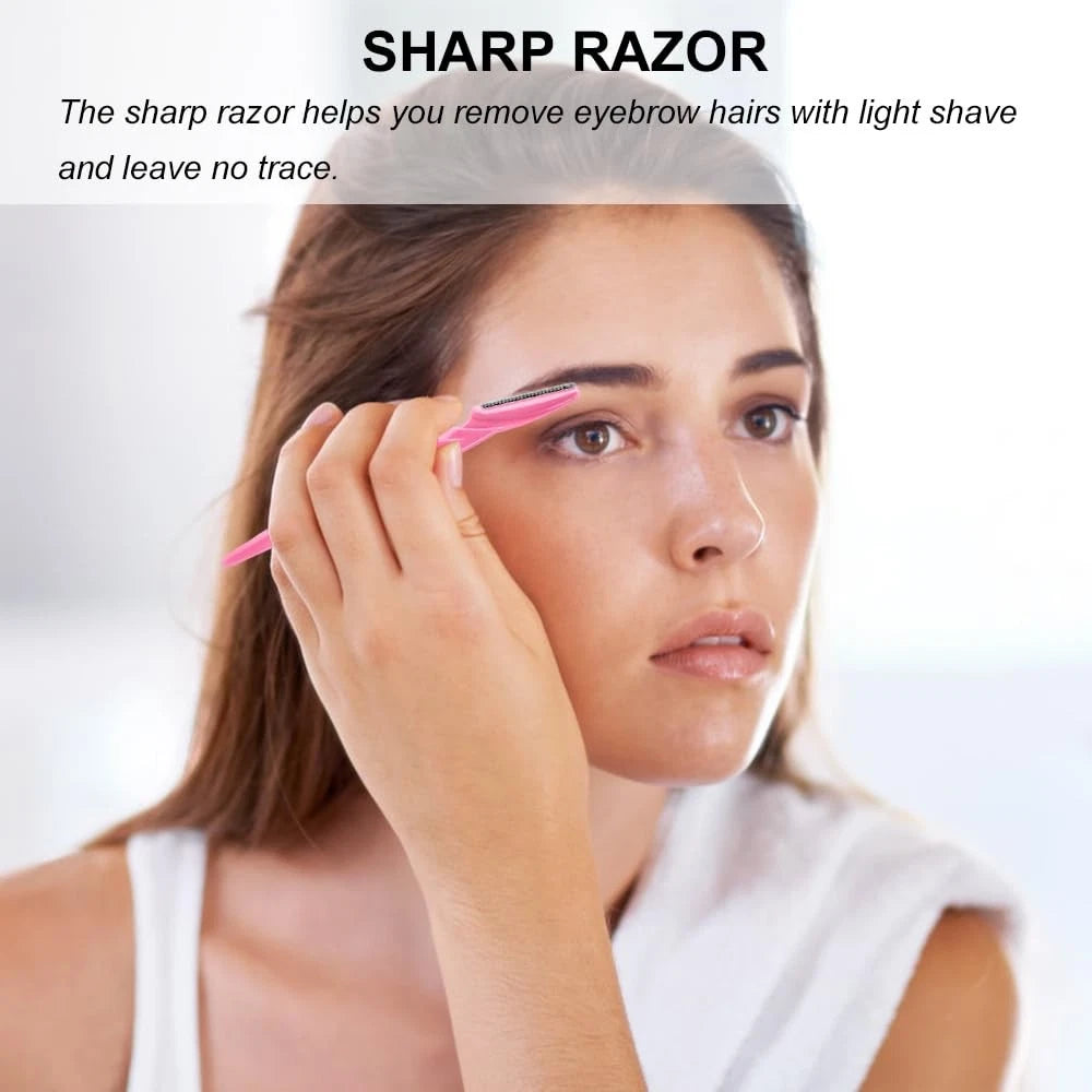 66 Eyebrow Razor and Face for 1 Count (Pack of 66), Rose,Yellow,Blue