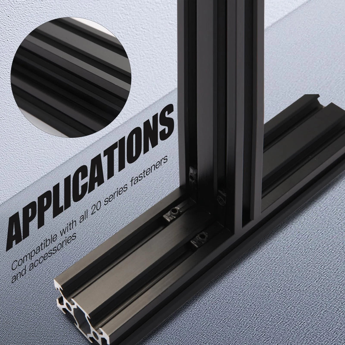 2pcs 350mm V Slot 2040 Aluminum Extrusion European Standard 350mm, Black