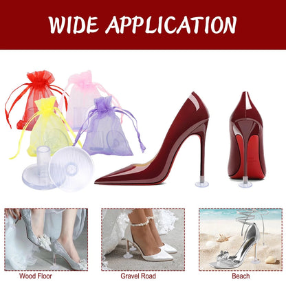 30 Pairs 4 Sizes Heel Protectors for Grass, High 4 Available, Clear