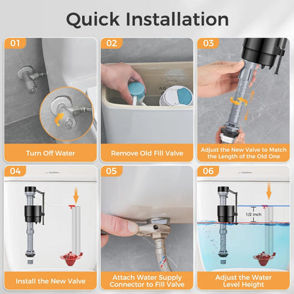 Houpeoro Universal Toilet Flusher Replacement Kit, Black 3x10x3 inches,