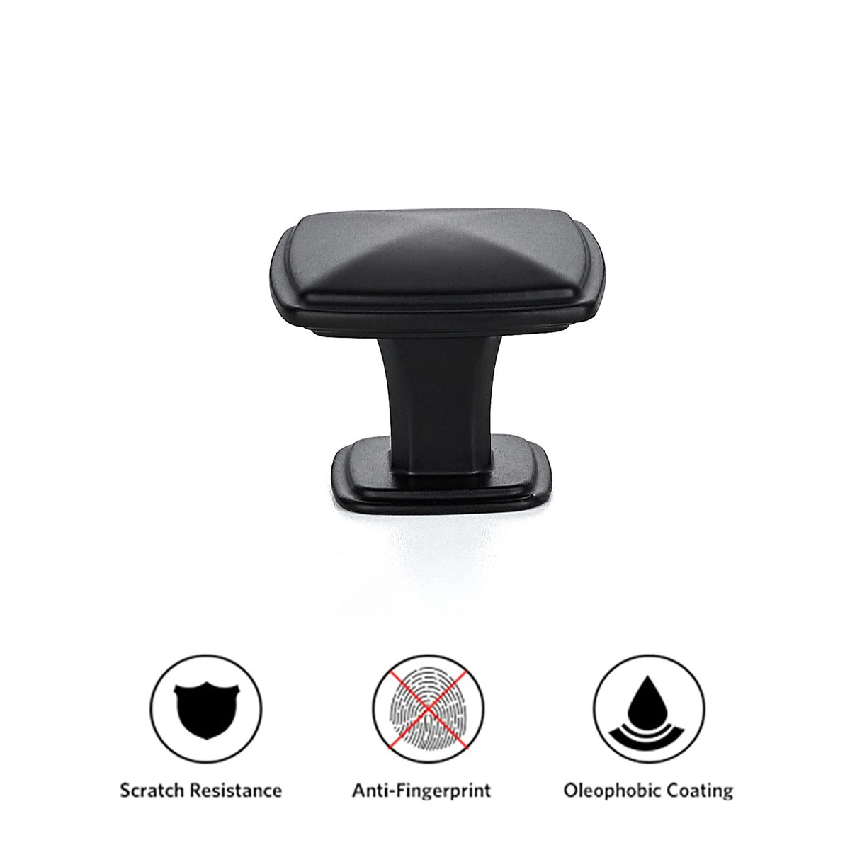 Ravinte 25 Pack Matte Black Kitchen Cabinet Square Knob 1-1/4 inches,