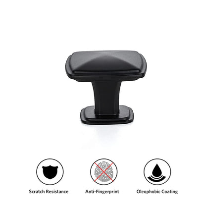Ravinte 25 Pack Matte Black Kitchen Cabinet Square Knob 1-1/4 inches,