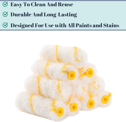 Bates- Farbroller, 10,2 4 inch Paint Roller+10 Covers, Weiss/opulenter Garten