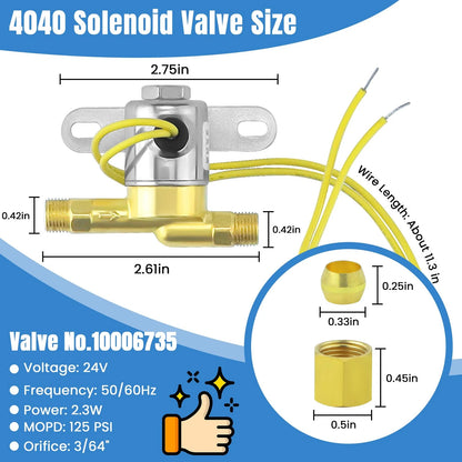 AMI PARTS Humidifier Solenoid Valve 4040 (24V, 2.3W, 60Hz) – 1/4" NPT